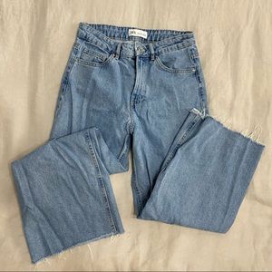 Zara cropped wide leg jeans